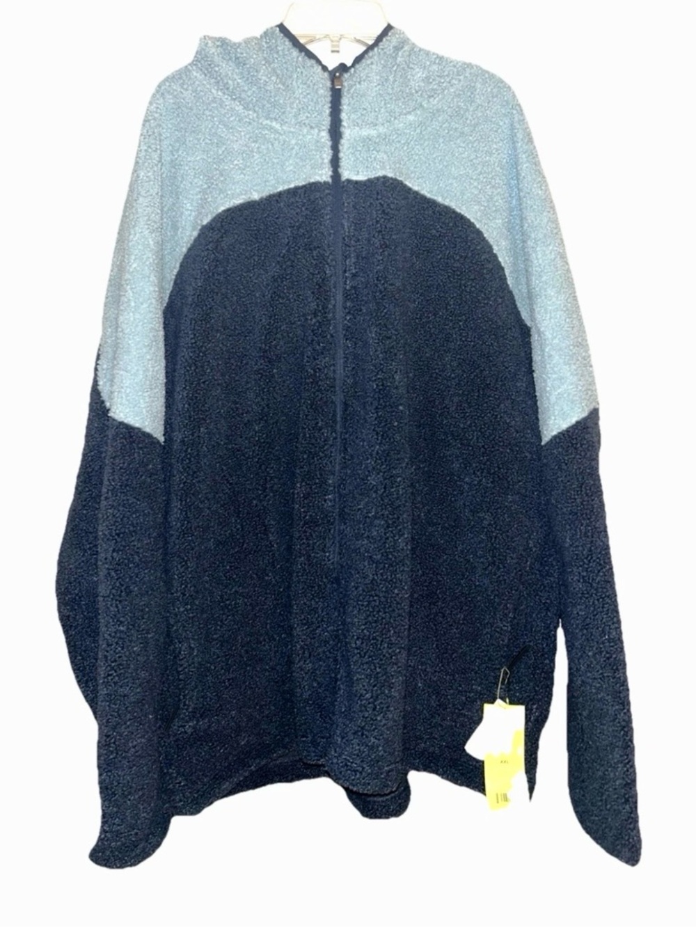 All in Motion Men’s XXL Two Tone Blue Navy Fleece Full-Zip Hooded Sweatshirt NWT